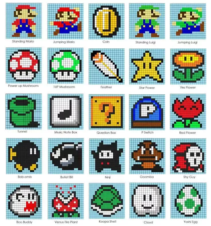 bügelperlen vorlage super mario-titelbild